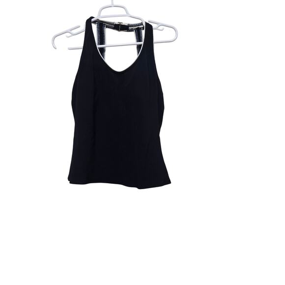 Lands end bathing suit top womens size 16 navy blue wirefree  swimwear beachy - Picture 1 of 10